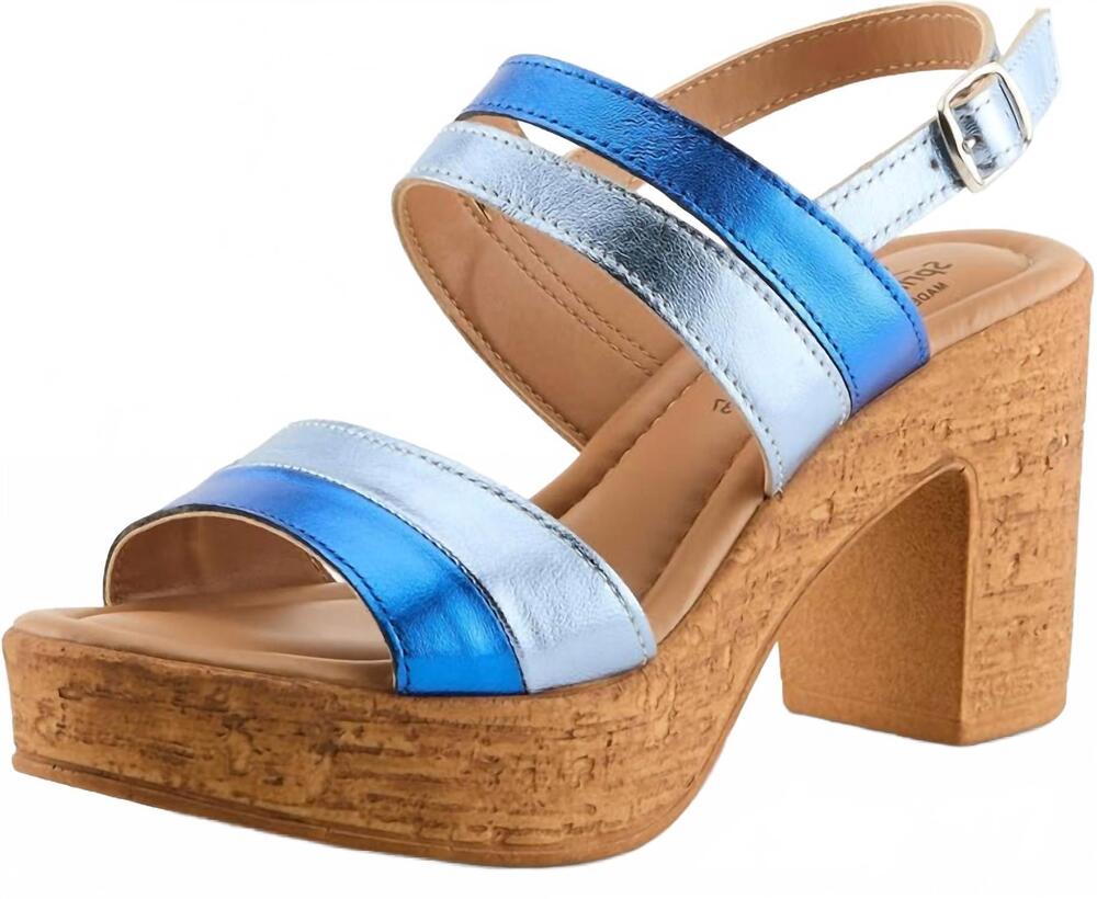NEW SPRING STEP SHOES women's talha leather buckle sandals in blue multi